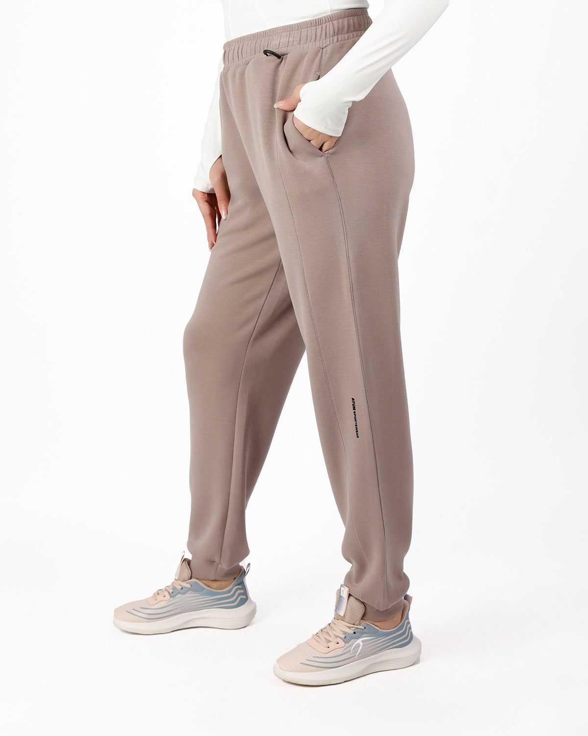 Relaxed Motion Taupe Pants-Atum -46178024