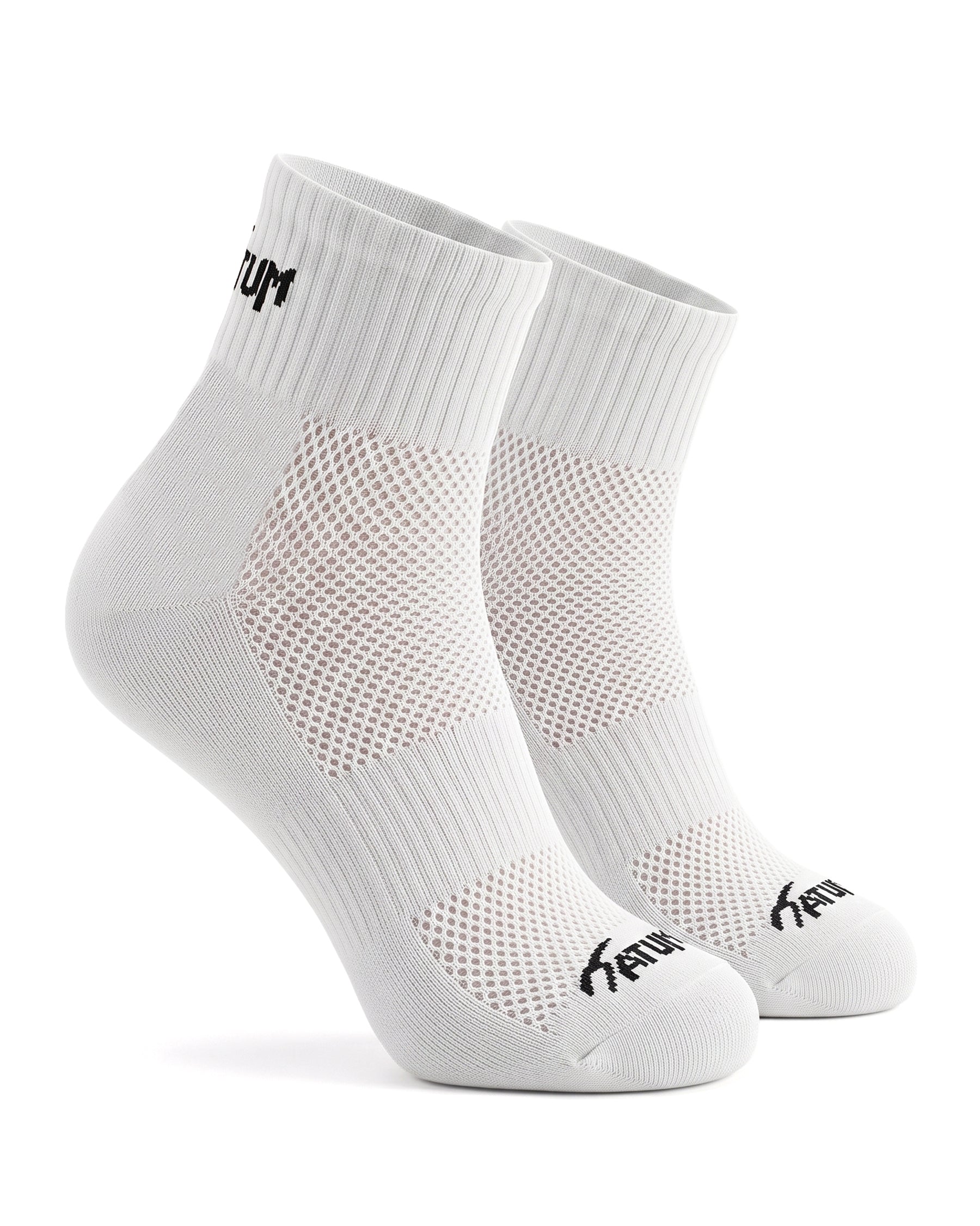Unisex White Half Socks With Net-Atum -62342829