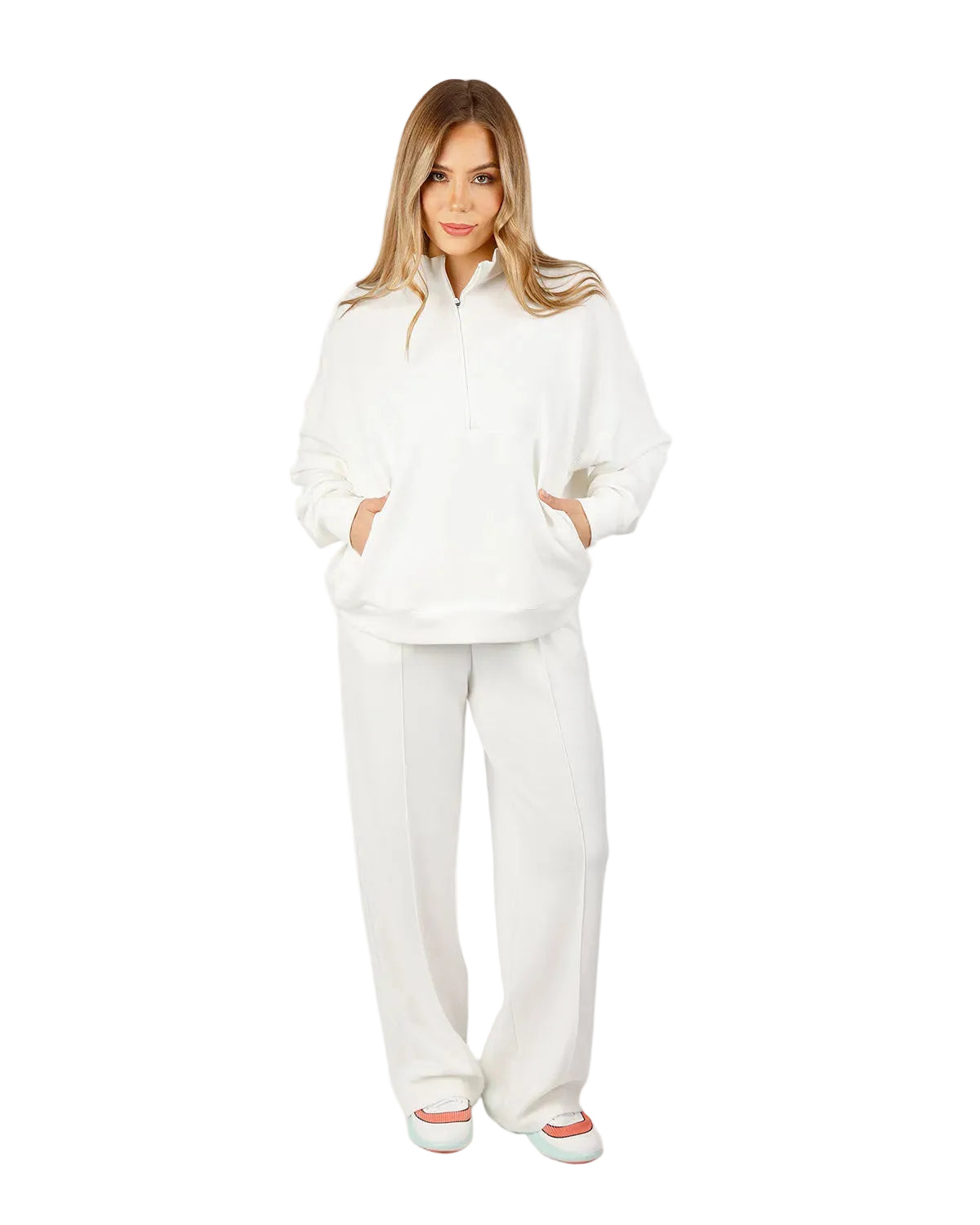 HalfZip Women's White Tracksuit-Atum -99087235