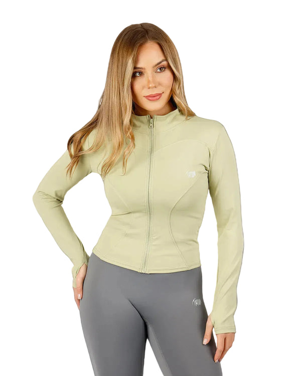 Verde Women's Zip Green Jacket-Atum -21031215