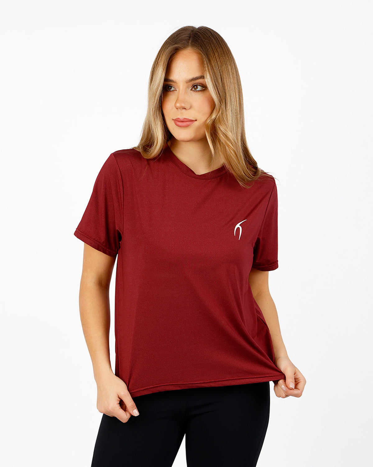 Hyper Short-Sleeves Burgundy Training Top-Atum -4717364