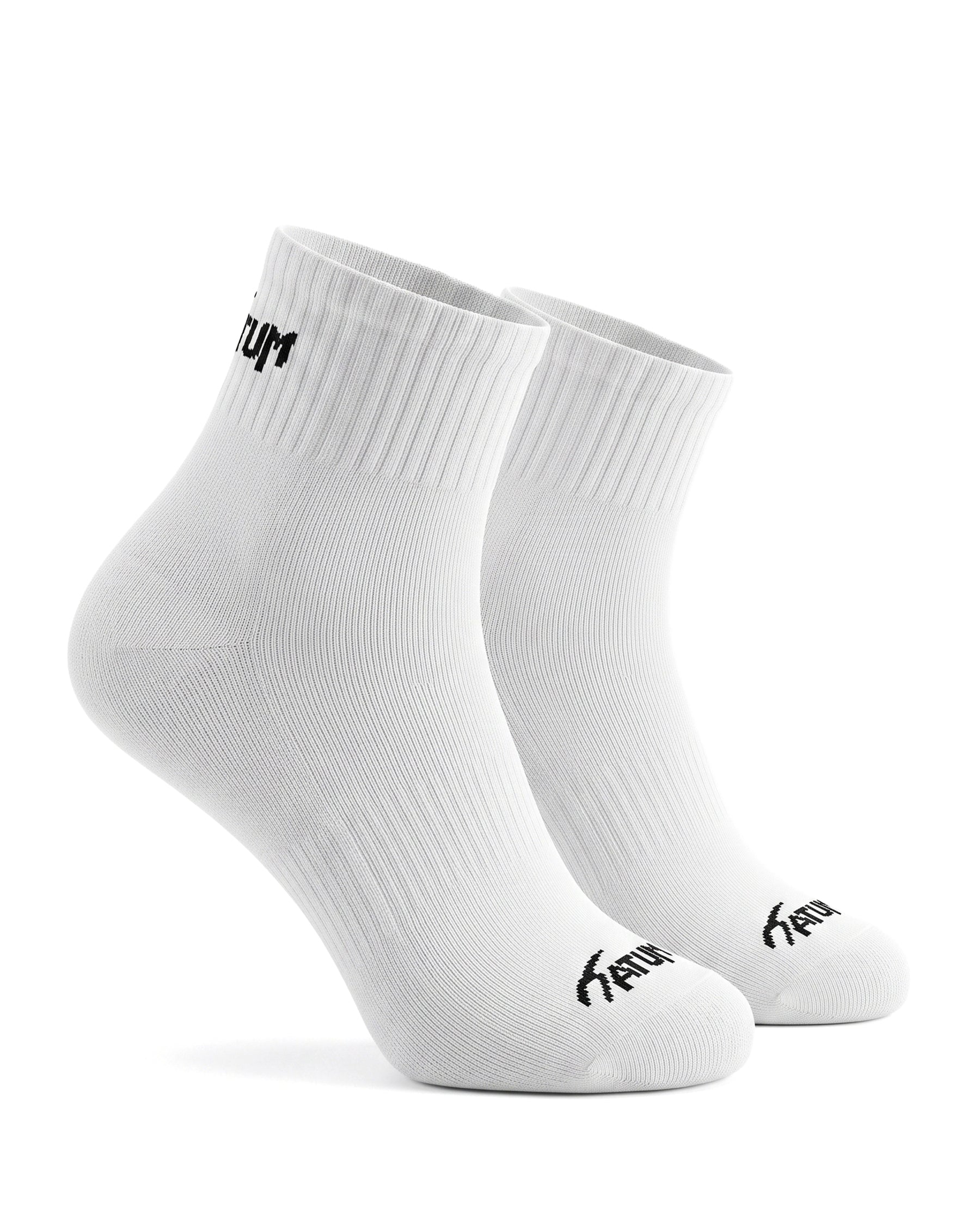 Unisex White Half Socks-Atum -12149890