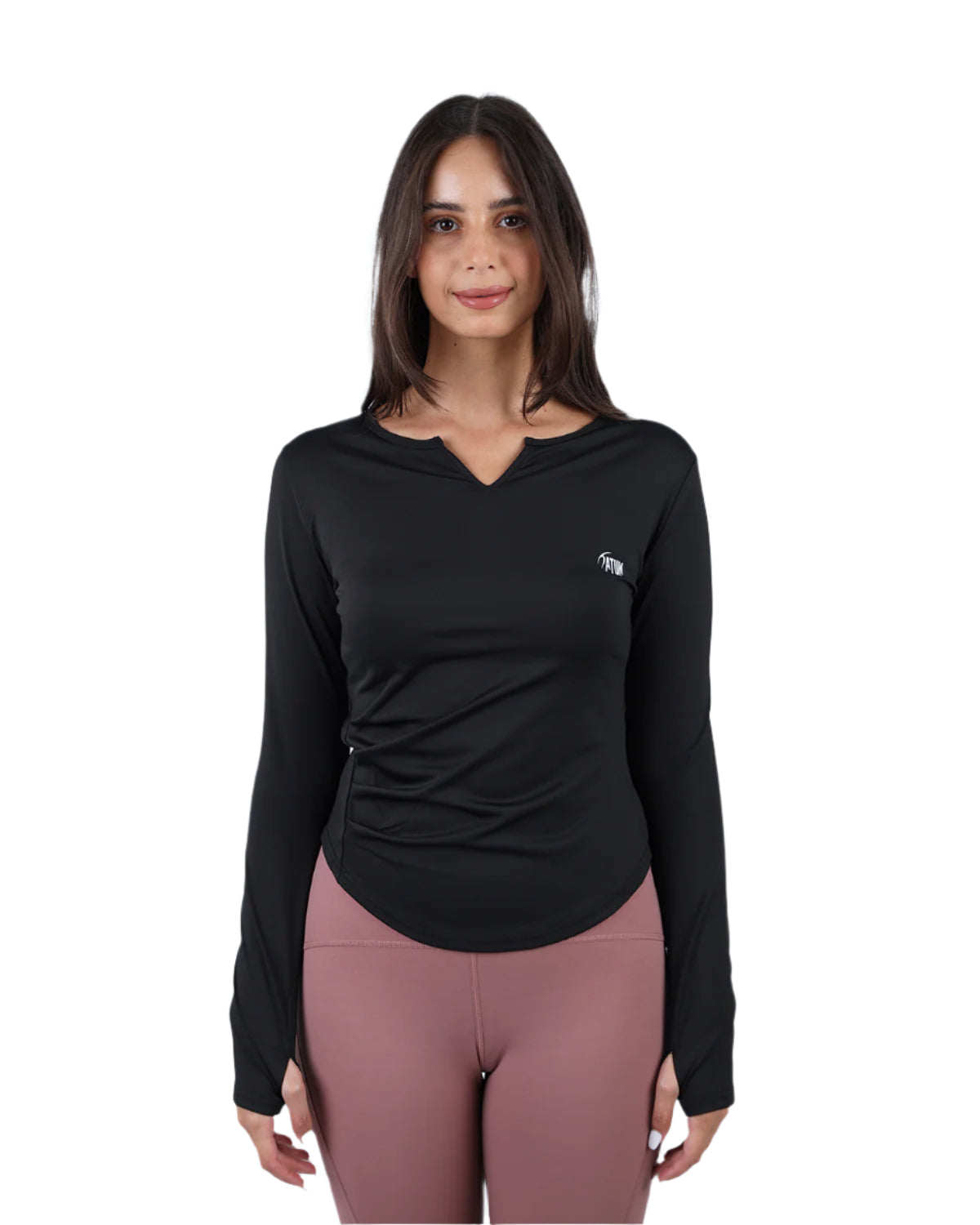 Elegance Women's Black Long-Sleeve Top-Atum -86828791