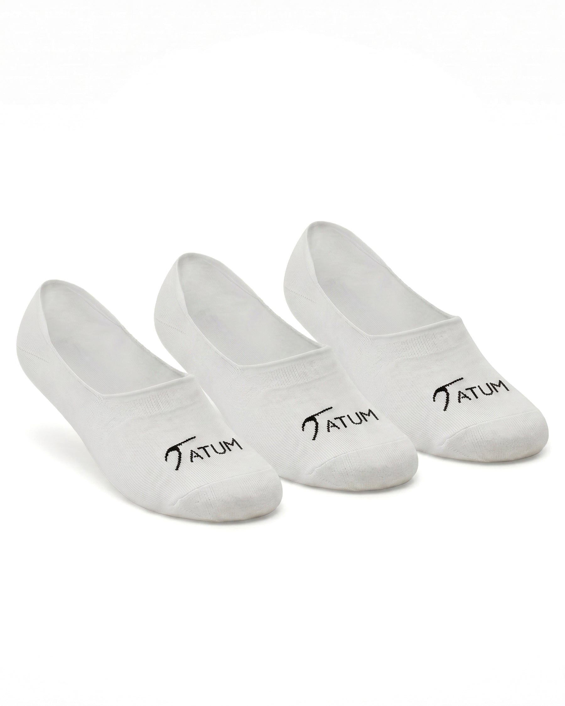 Unisex No Show White Socks-Pack of 3-Atum -24275093