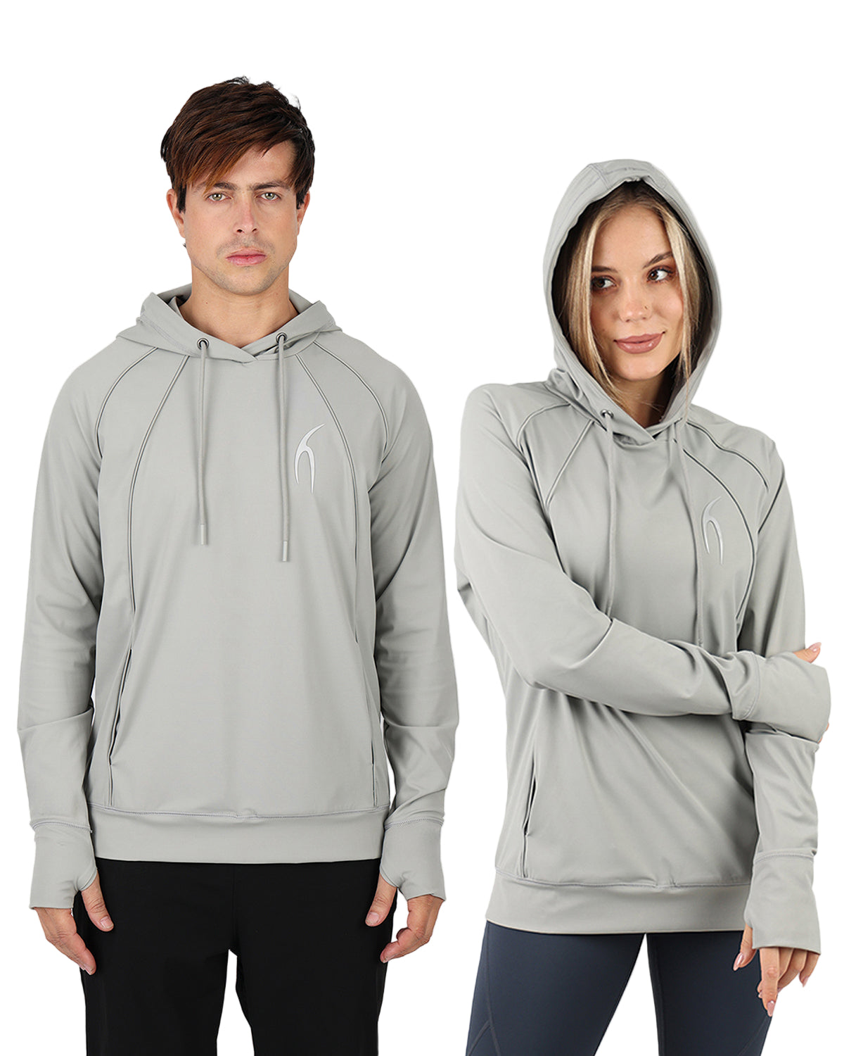 Long-Sleeve Training Gray Hoodie-Atum -53034239