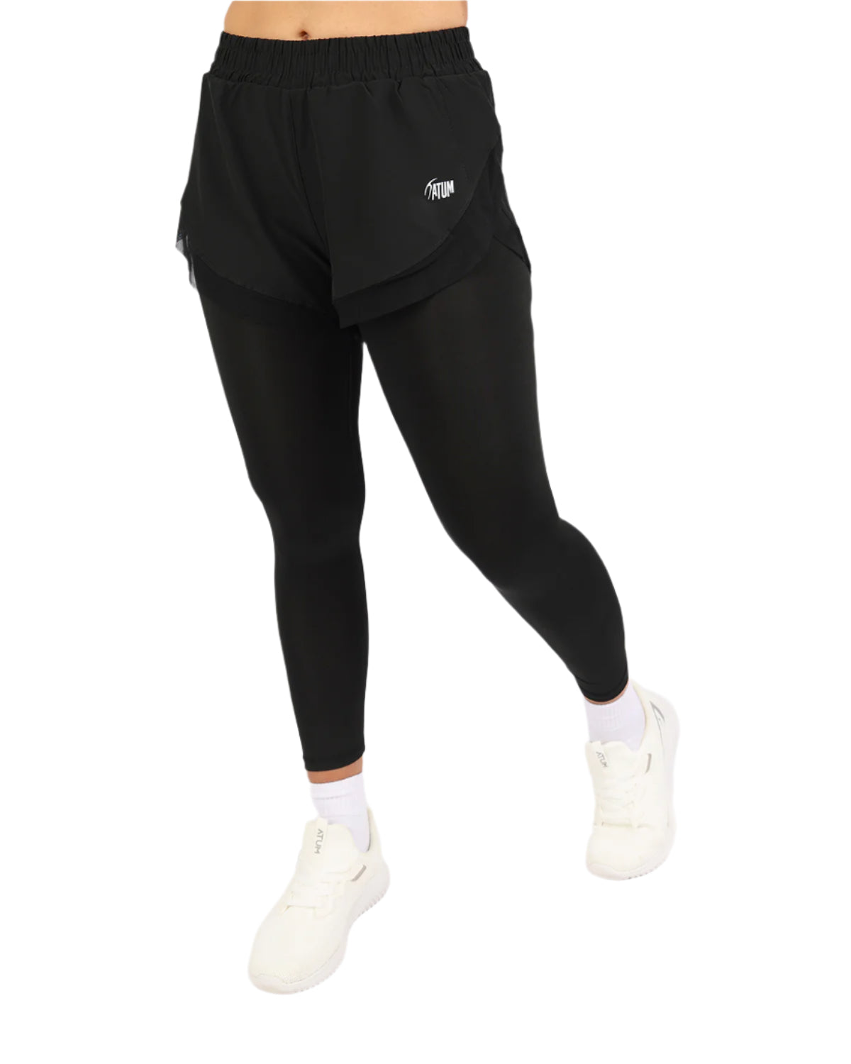 Pocket Wave Skort Black Leggings-Atum -78678733