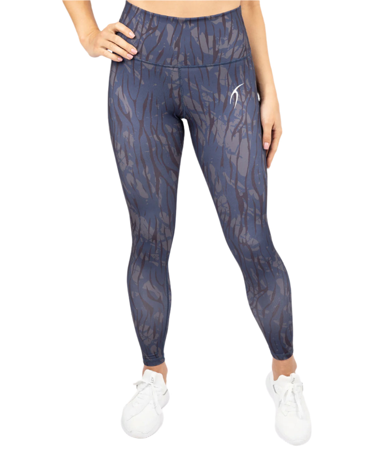 Cross Fit Printed Navy Leggings-Atum -49656024