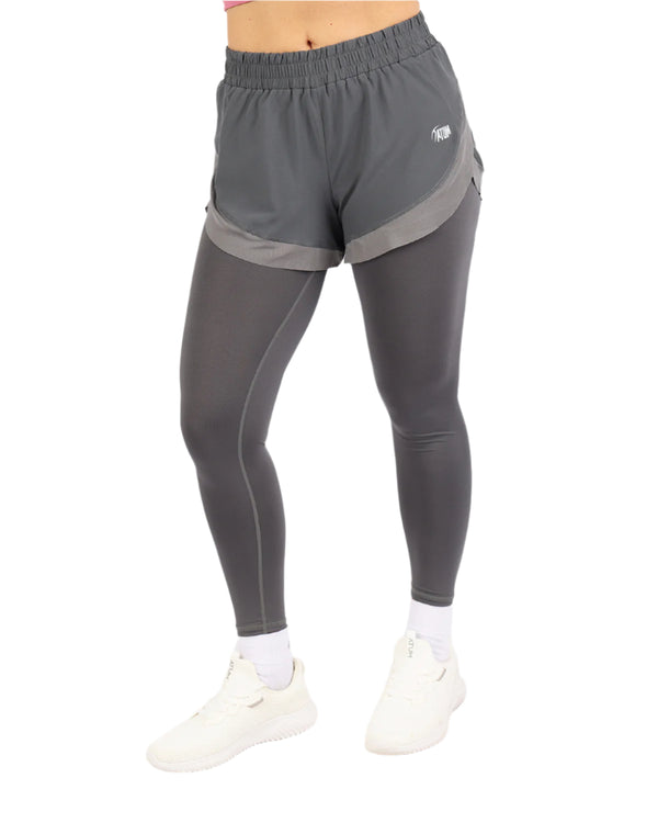 Pocket Wave Skort Gray Leggings-Atum -26798233