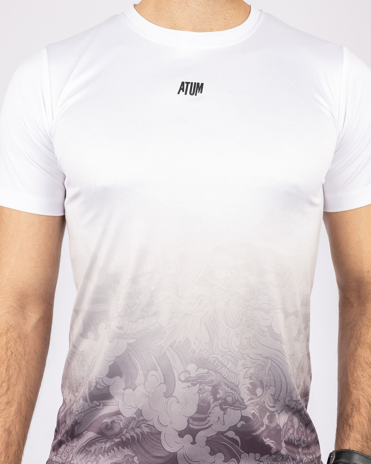 Round Printed Gray T-Shirt-Atum -56475692