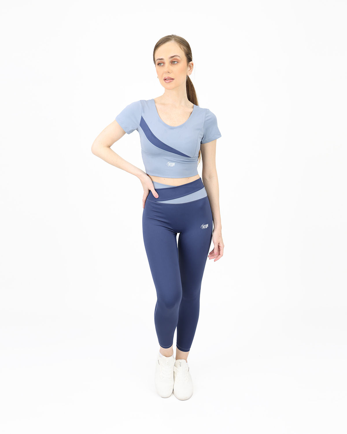 Asymmetric Crossover Blue Top-Atum -74093915