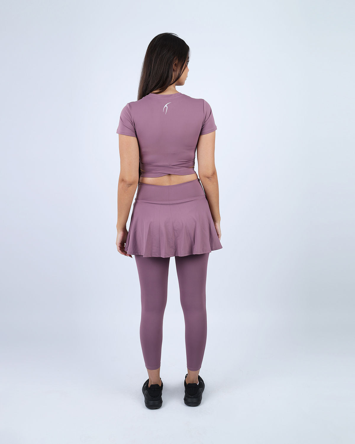 Twisted Short Sleeves Purple Crop Top-Atum -94081182