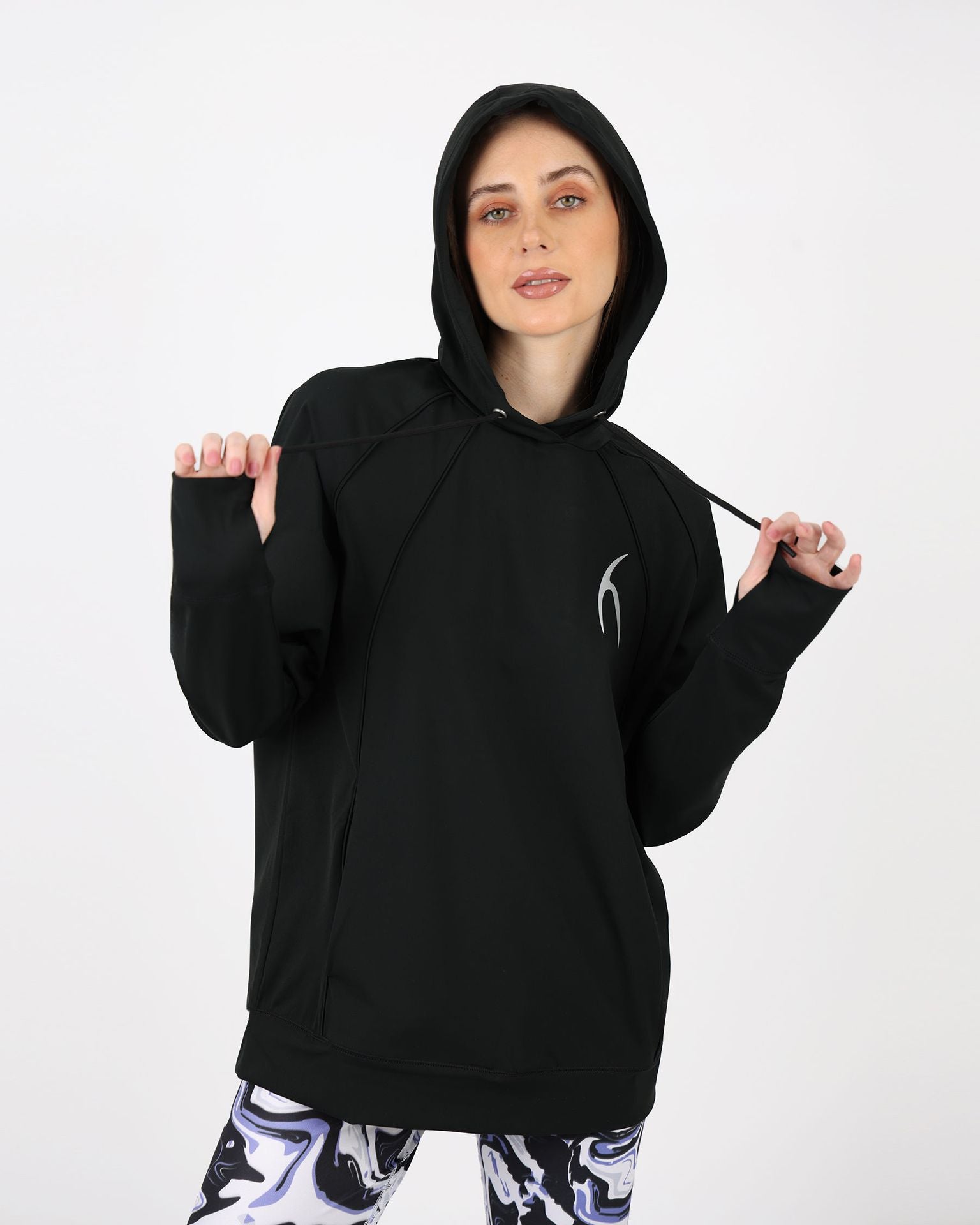 Long-Sleeve Training Black Hoodie-Atum -39062015
