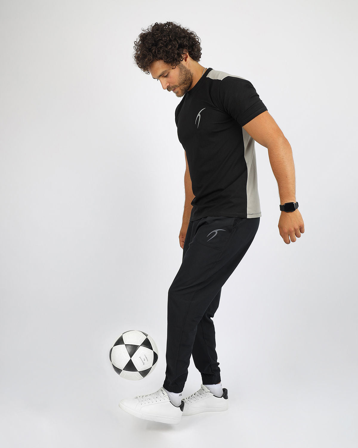 Men's Basic Black T-Shirt-Atum -71363897