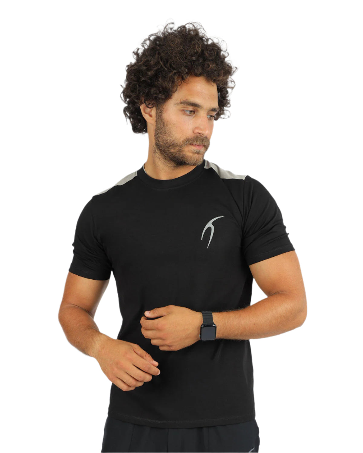 Men's Basic Black T-Shirt-Atum -61724