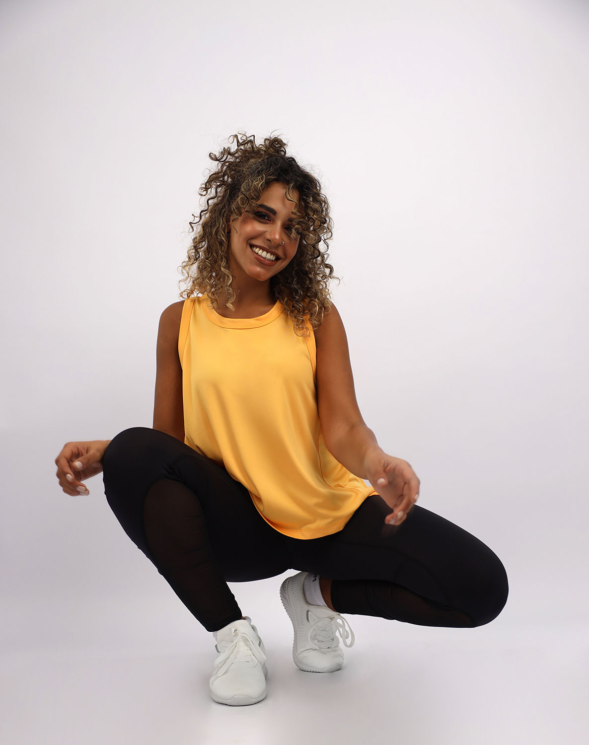 Women's Cross Back Gold Top
