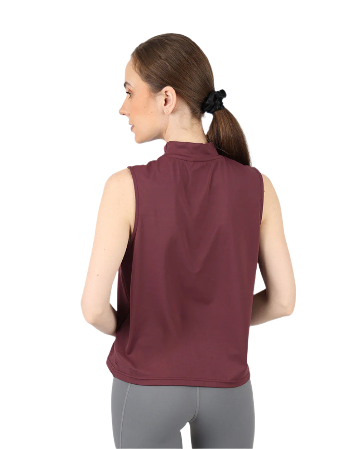 Sleeveless Training Burgundy Tank Top-Atum -40777410