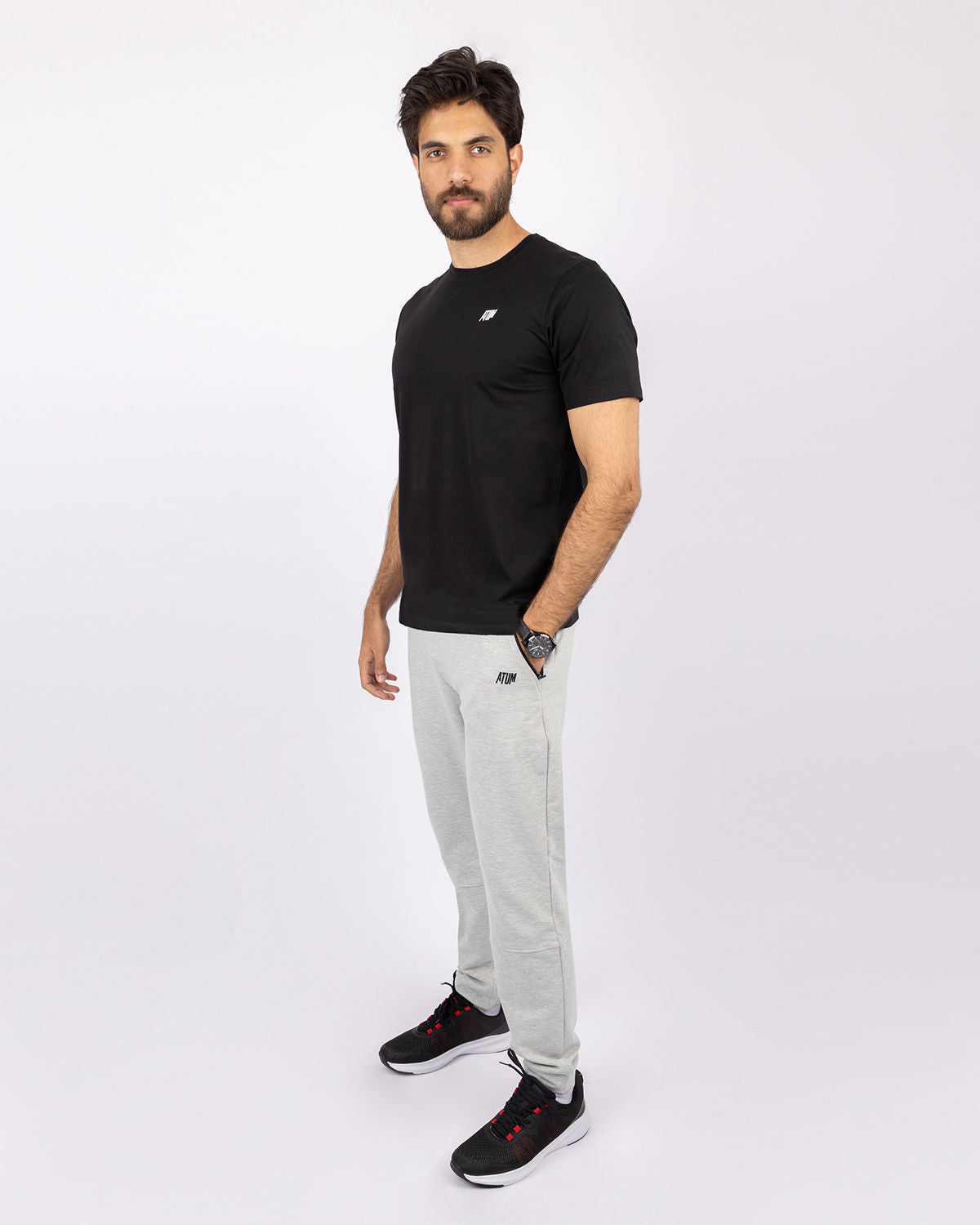 Basic Cotton Black T-Shirt-Atum -61763957