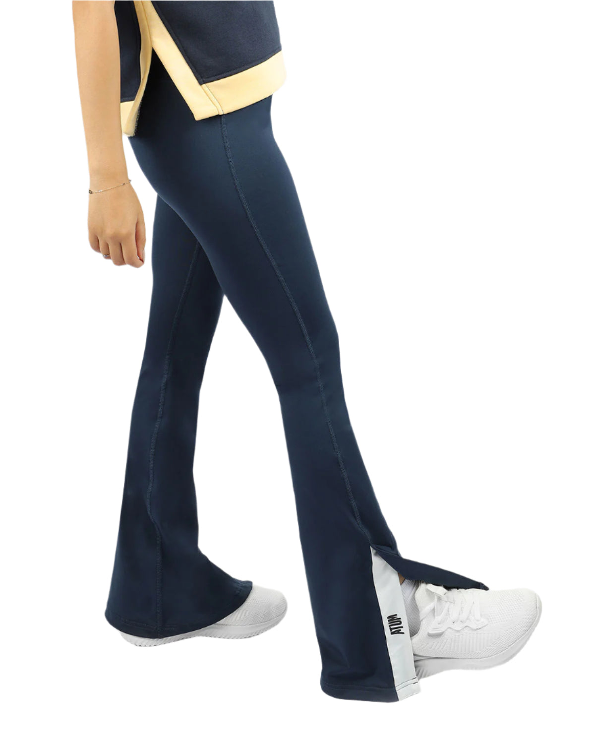 Slit Yoga Navy Leggings-Atum -33206107