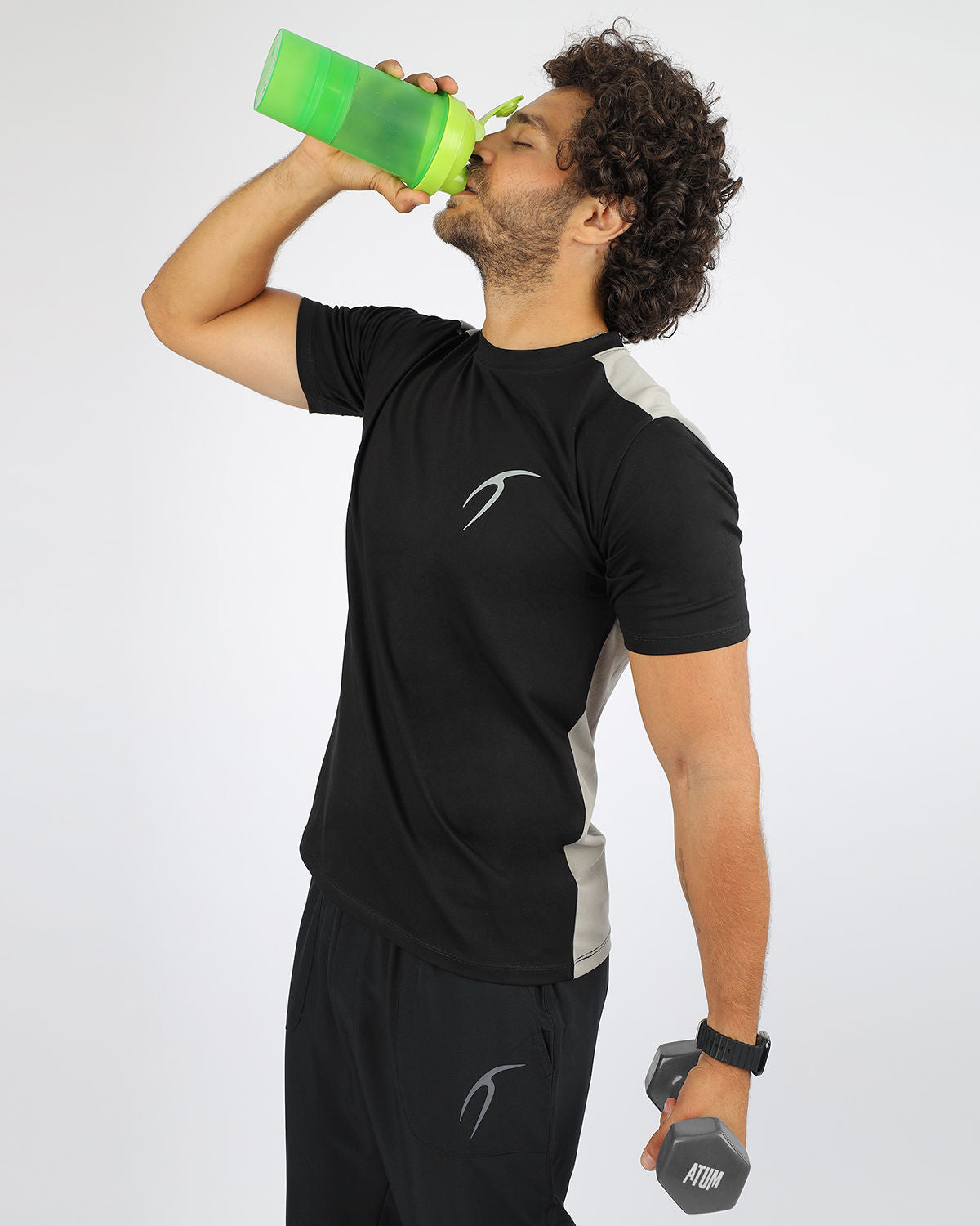 Men's Basic Black T-Shirt-Atum -49051834