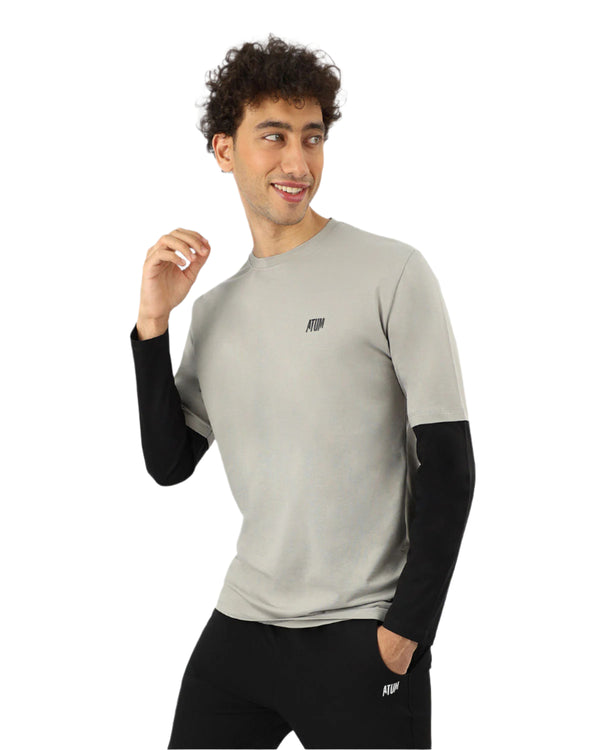 Men's Cotton Gray T-Shirt-Atum -50327184