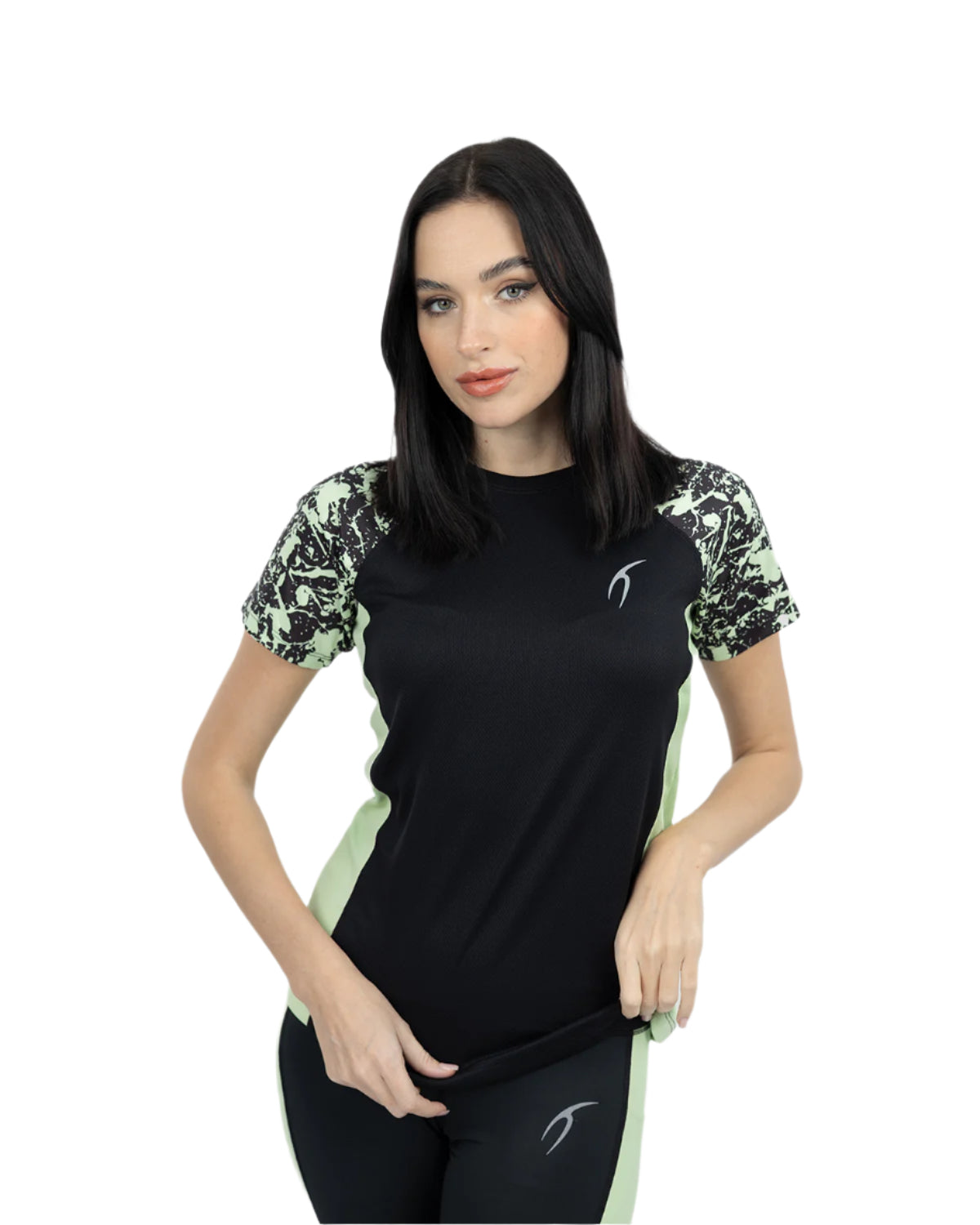 Women's Short Sleeves Black T-Shirt-Atum -33541317
