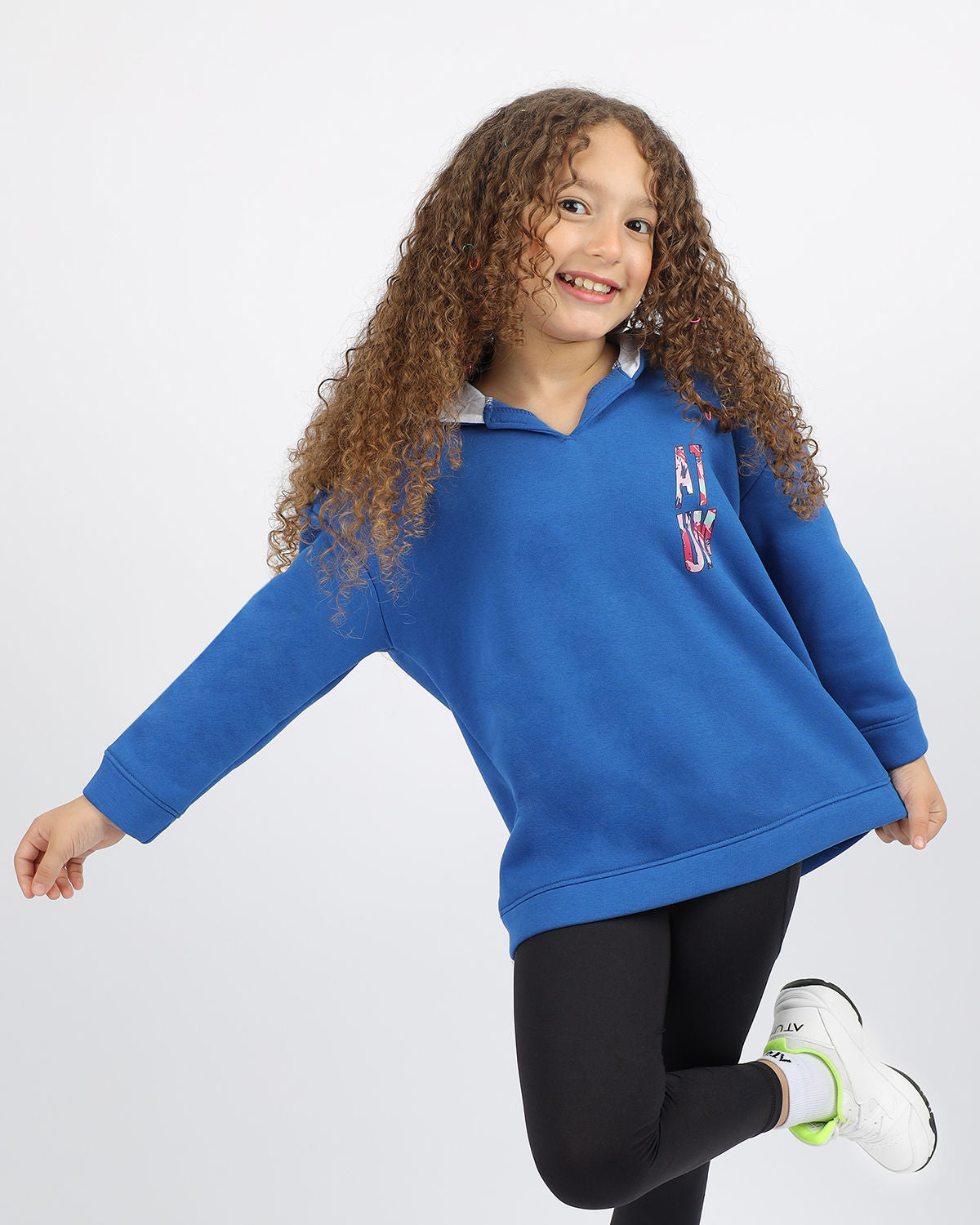 Oversized Girl's Blue Sweatshirt-Atum -70102396
