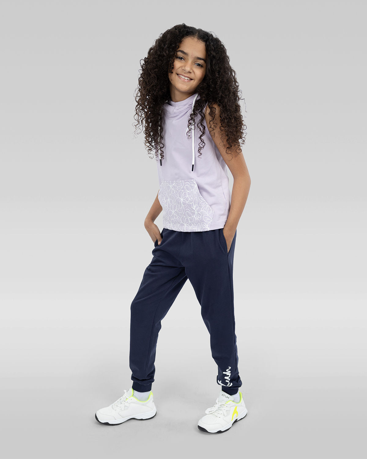 Smooth Girls Navy Sweatpants-Atum -89910789