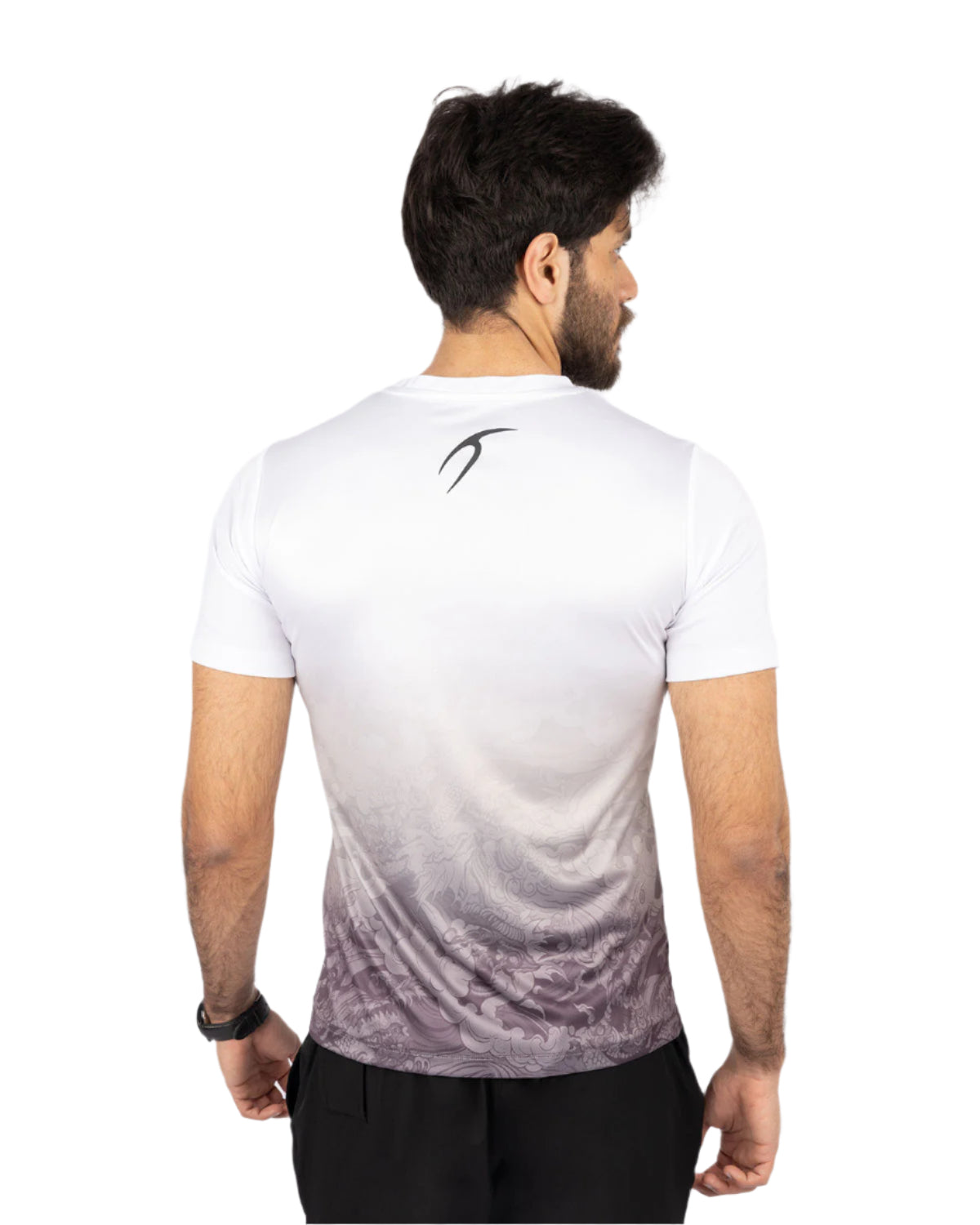 Round Printed Gray T-Shirt-Atum -41301917