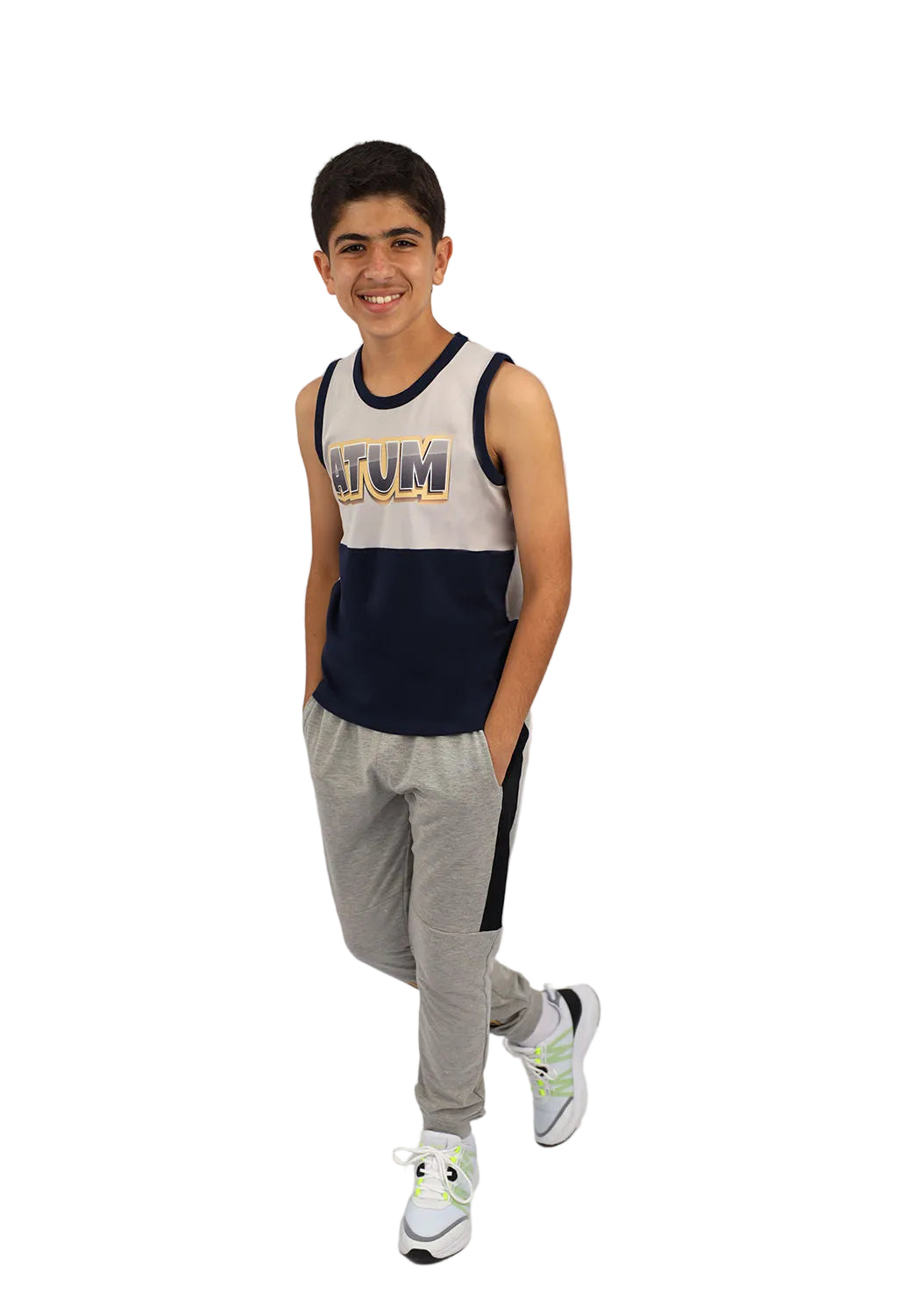 Graphic Logo Boy's Navy Tank Top-Atum -35191359