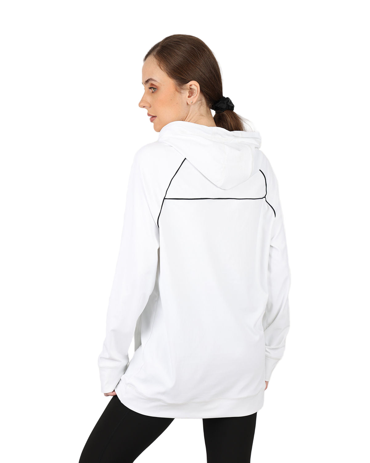 Long-Sleeve Training White Hoodie-Atum -76384972