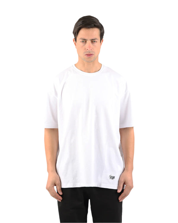 OverSized Basic Men's White T-Shirt-Atum -74056645