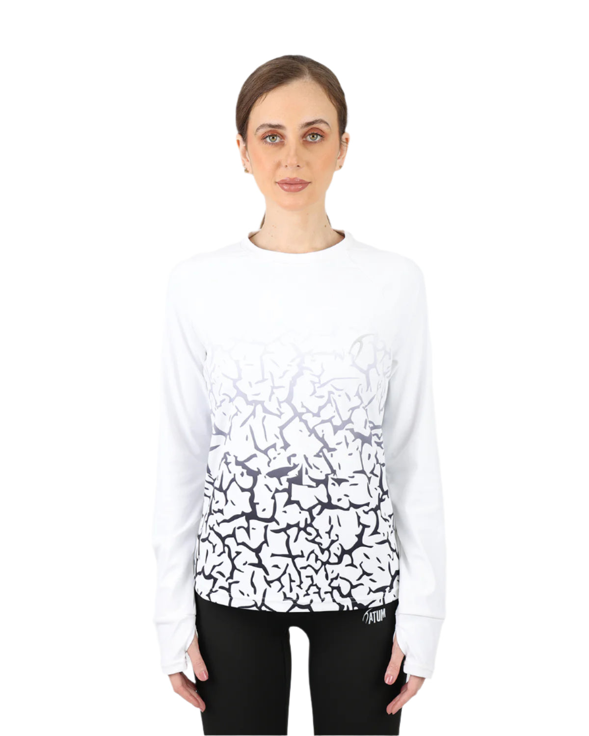 Graffiti Long-Sleeve White Shirt-Atum -87428351
