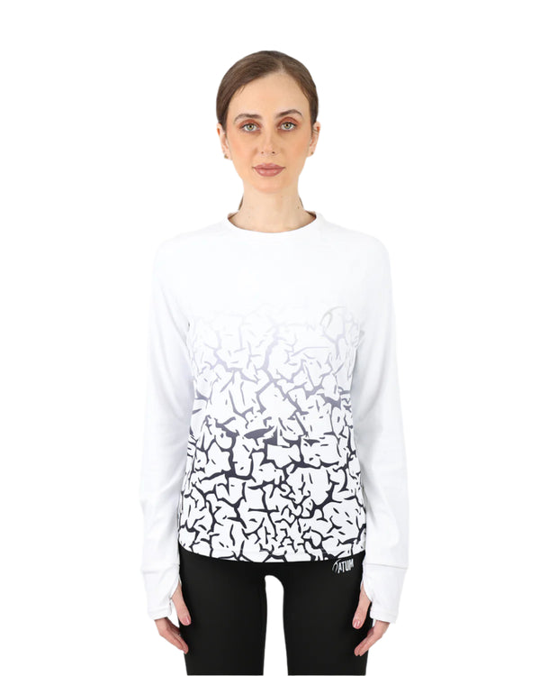 Graffiti Long-Sleeve White Shirt-Atum -23430584