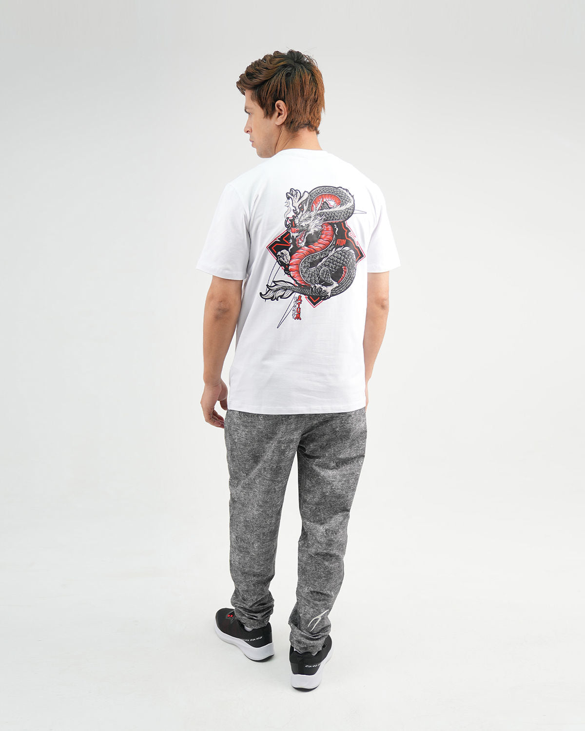 Dragon Strike Graphic White T-Shirt-Atum -28616703