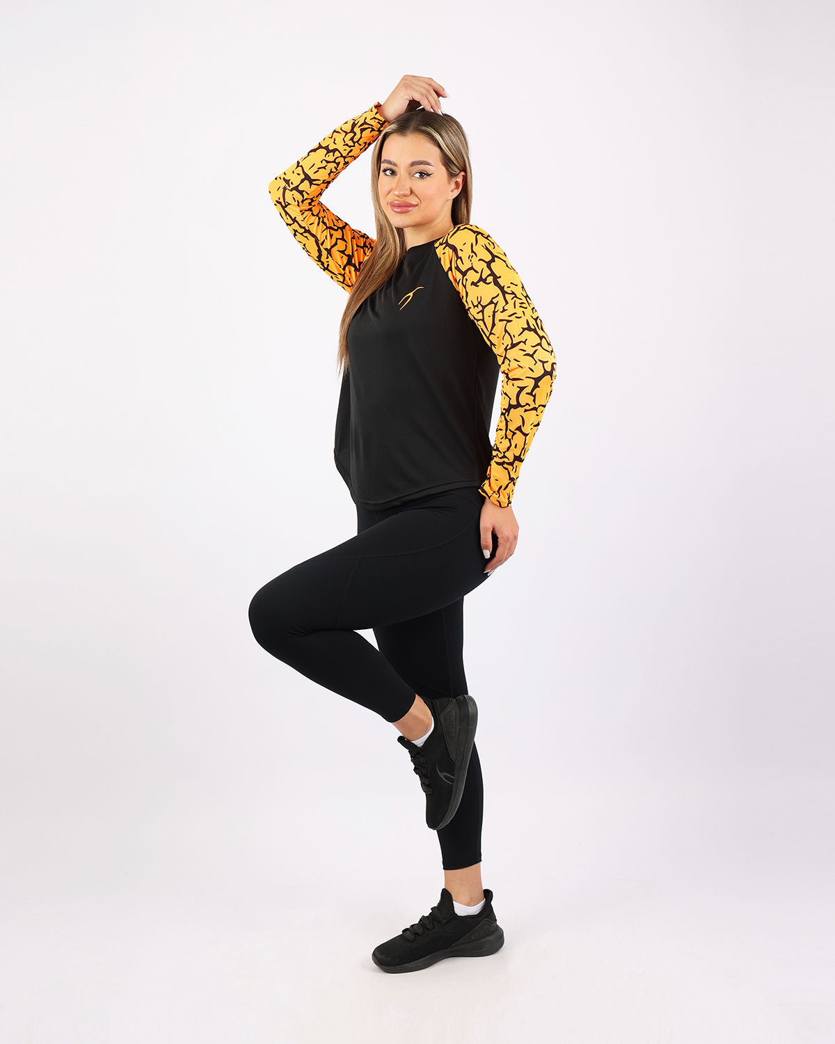 Crew Neck Long Sleeve Orange Top-Atum -5182056