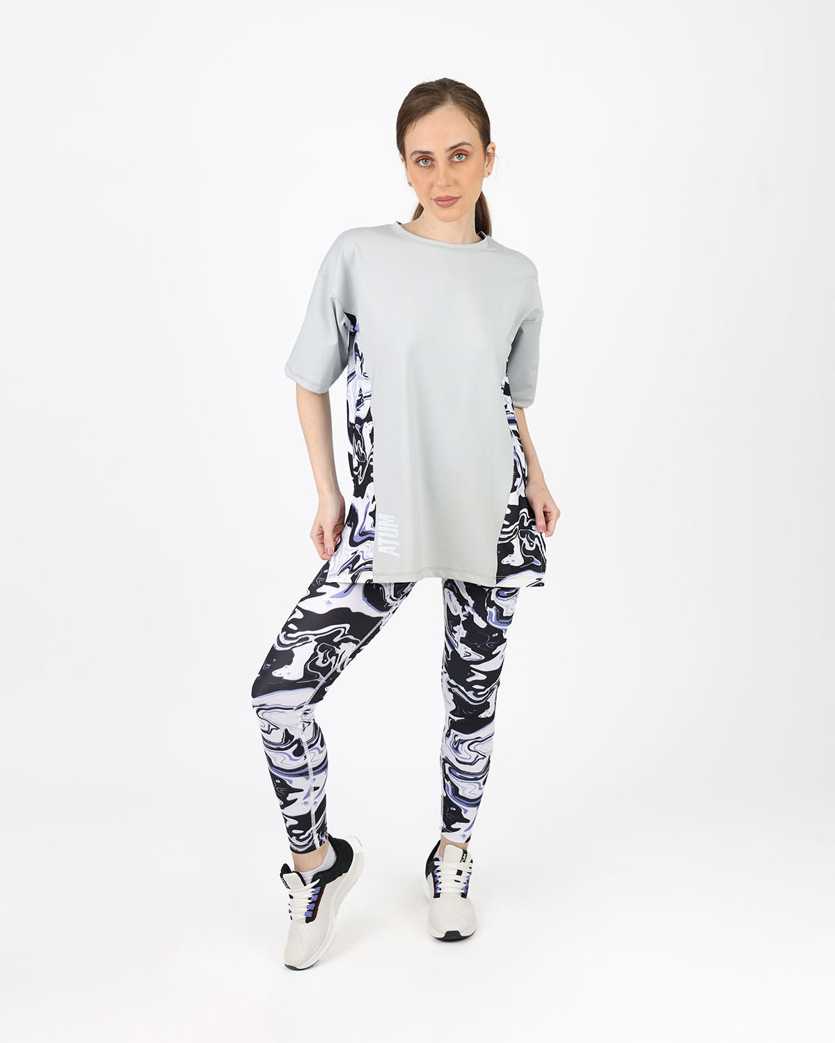 Women's Oversized Gray T-Shirt-Atum -13449620