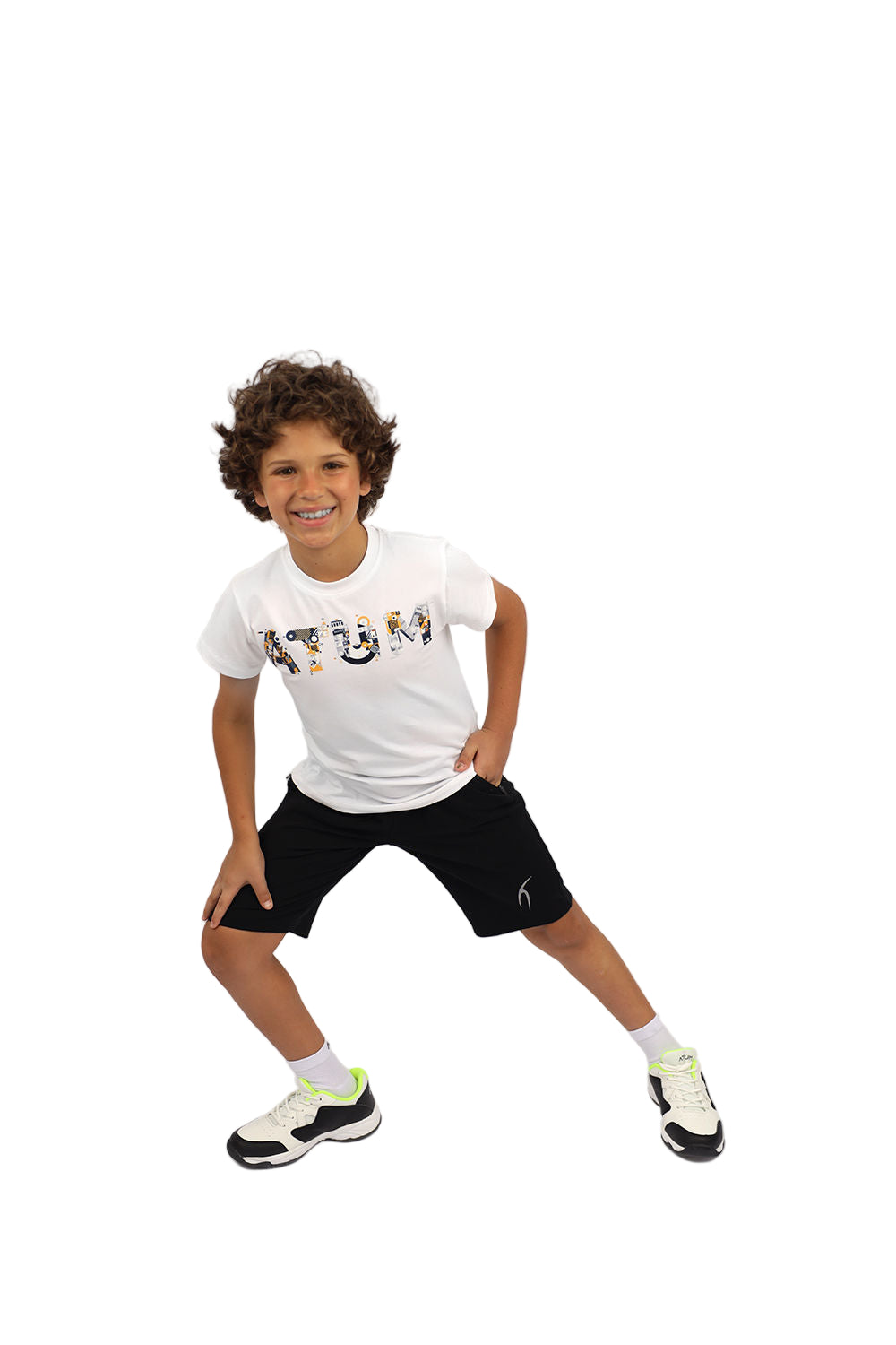 Boy's Short Sleeves Basic White T-shirt-Atum -29084989