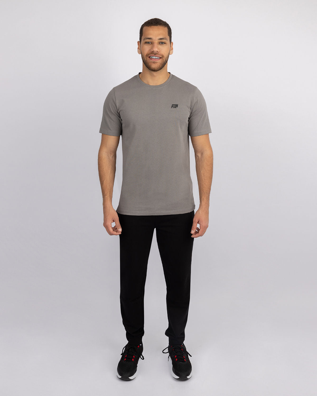 Basic Cotton Gray T-Shirt-Atum -17441821