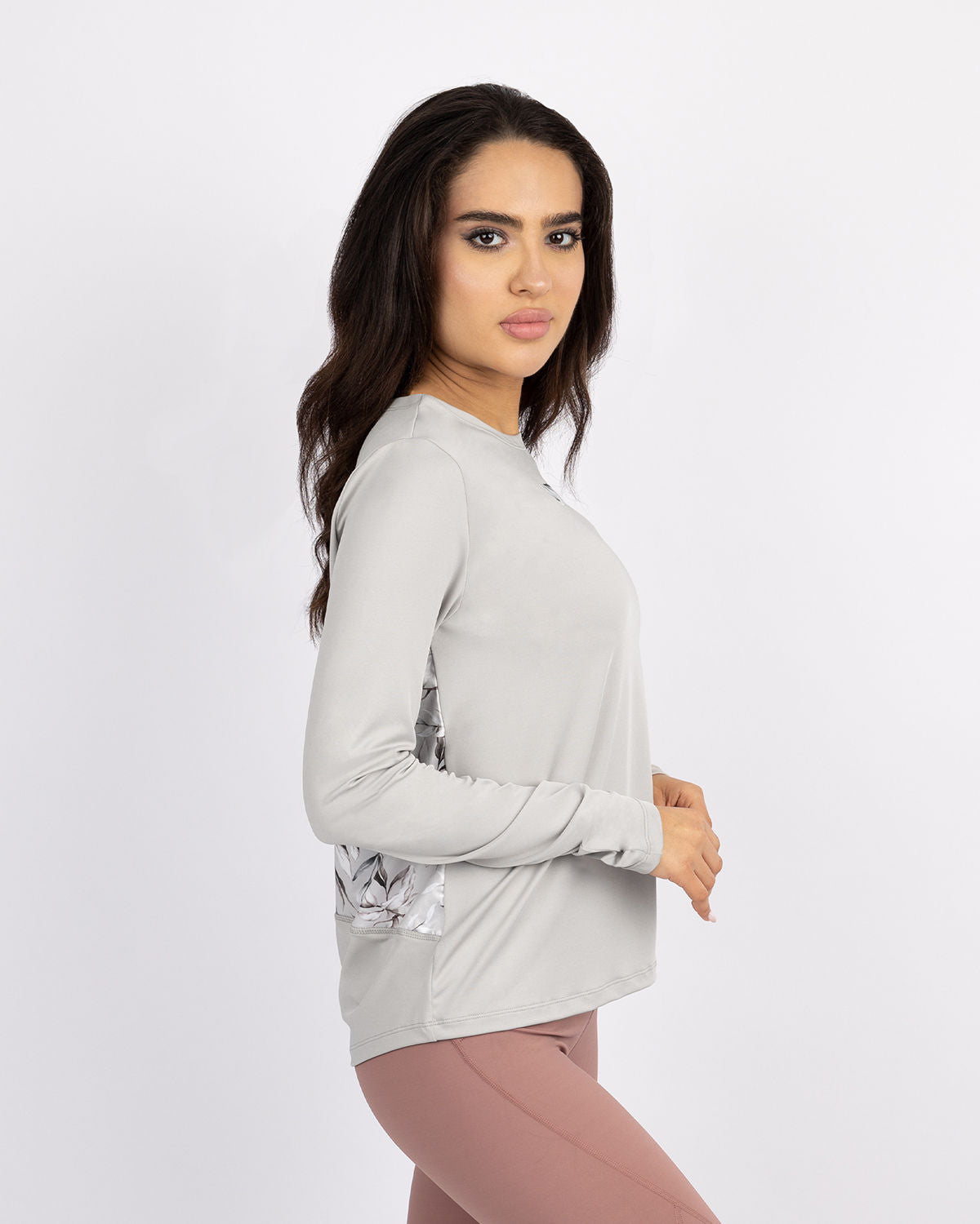 Crew Neck Women's Gray T-Shirt-Atum -49908181