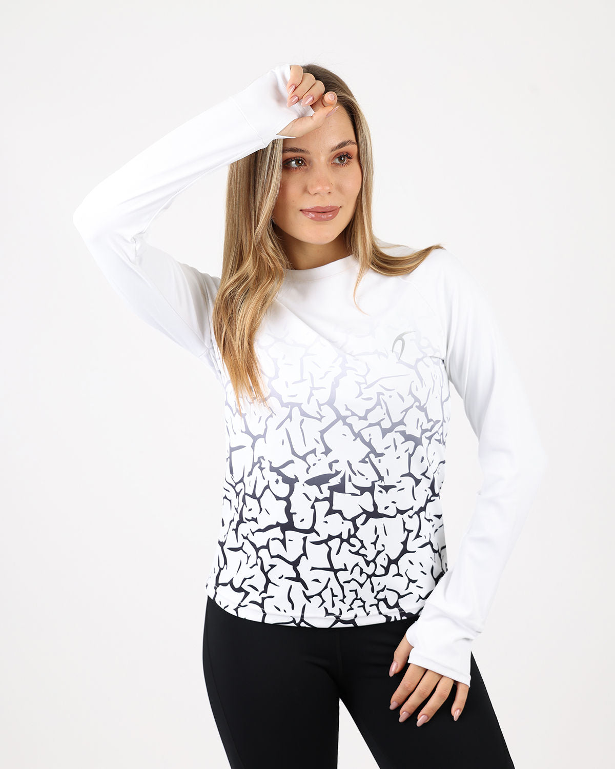 Graffiti Long-Sleeve White Shirt-Atum -59237321