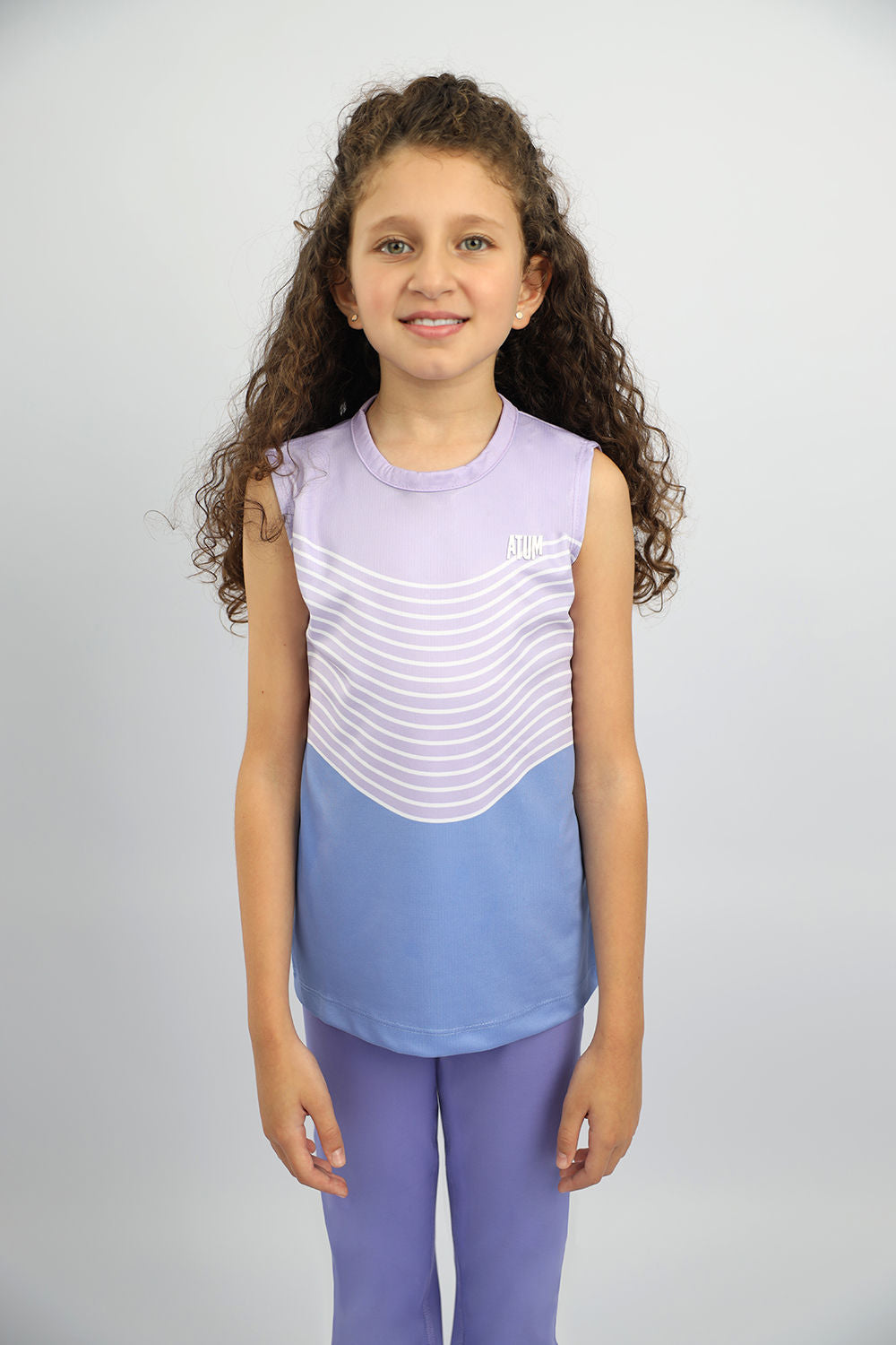 Girl's Open Back Purple Tank Top