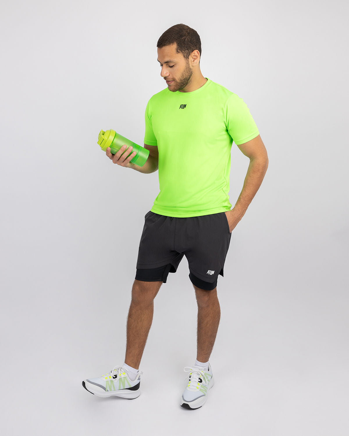 Hidden Pocket Gray Training Short-Atum -1427584