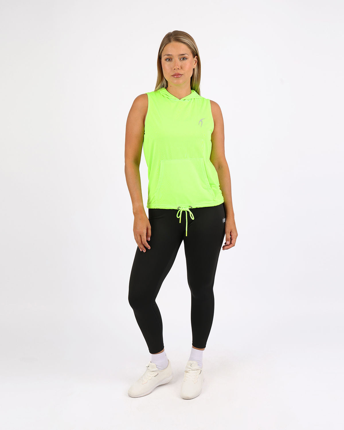 Sleeveless Breathable Lime Green Women's Hoodie-Atum -5529219