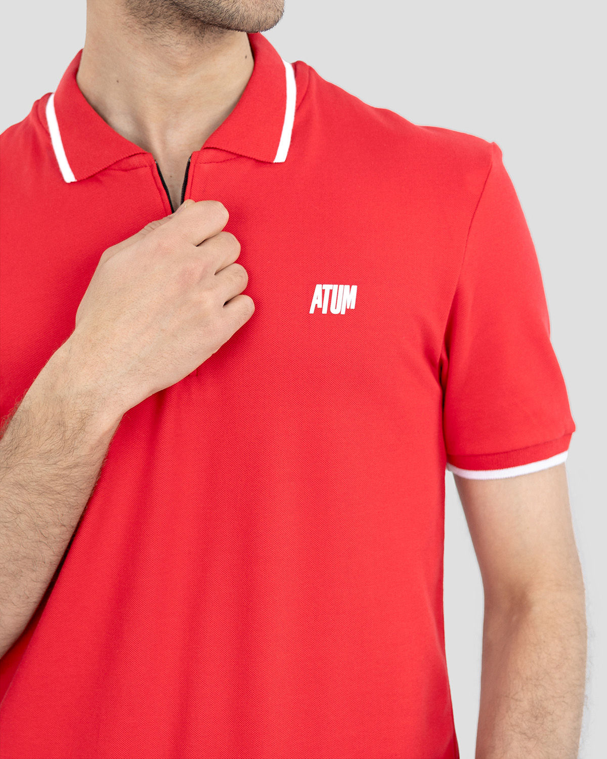 Men's Red Polo Shirt-Atum -42504013