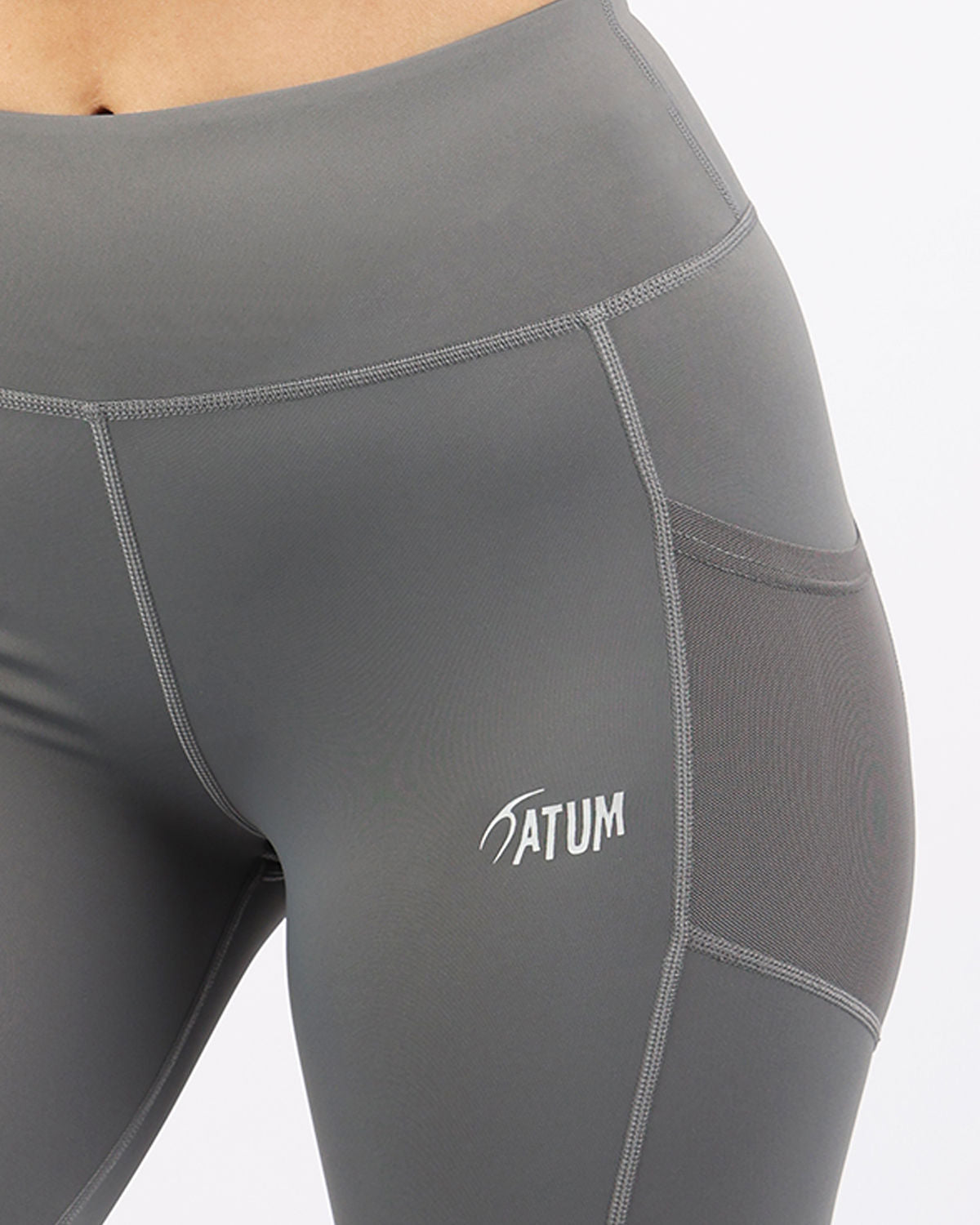 Pocket Flex Capri Gray Leggings-Atum -4994261
