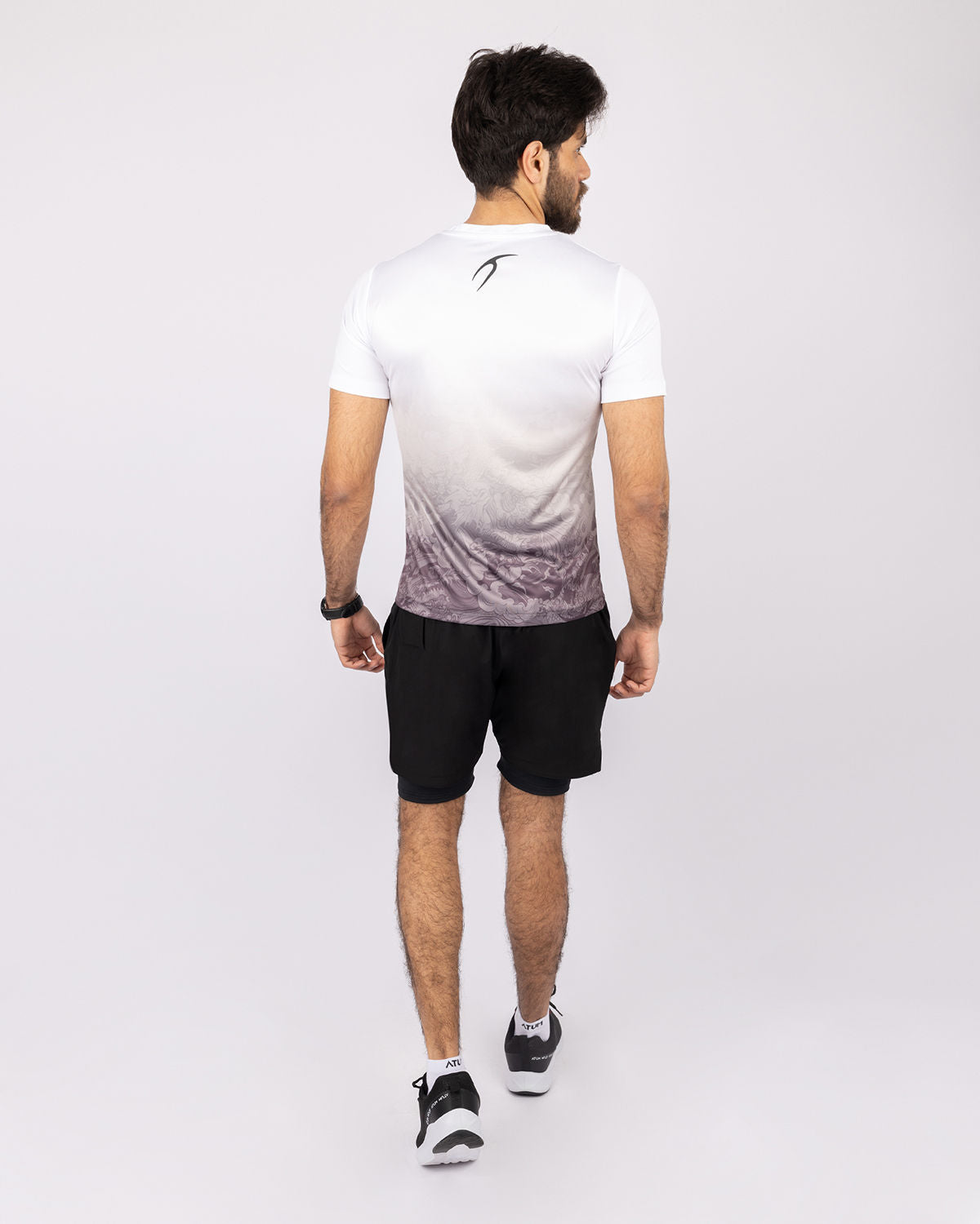 Round Printed Gray T-Shirt-Atum -65570445