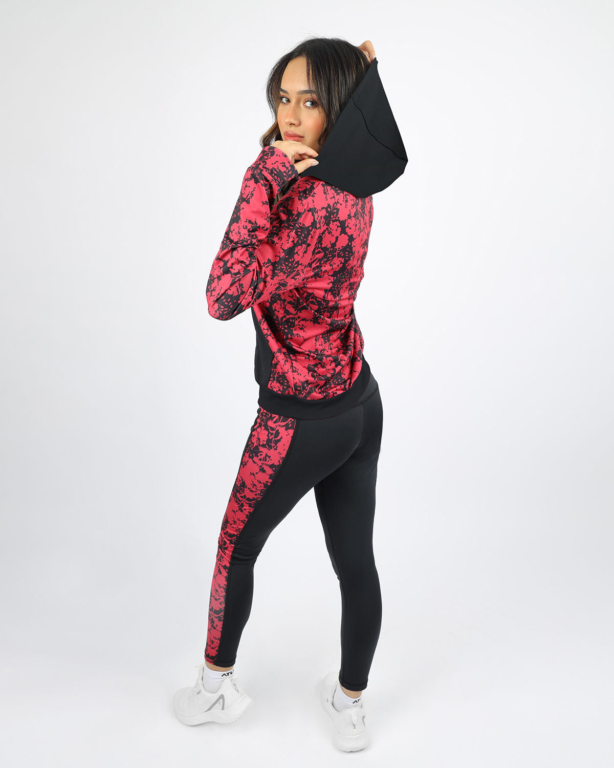 Printed Panel Black Leggings-Atum -34526538