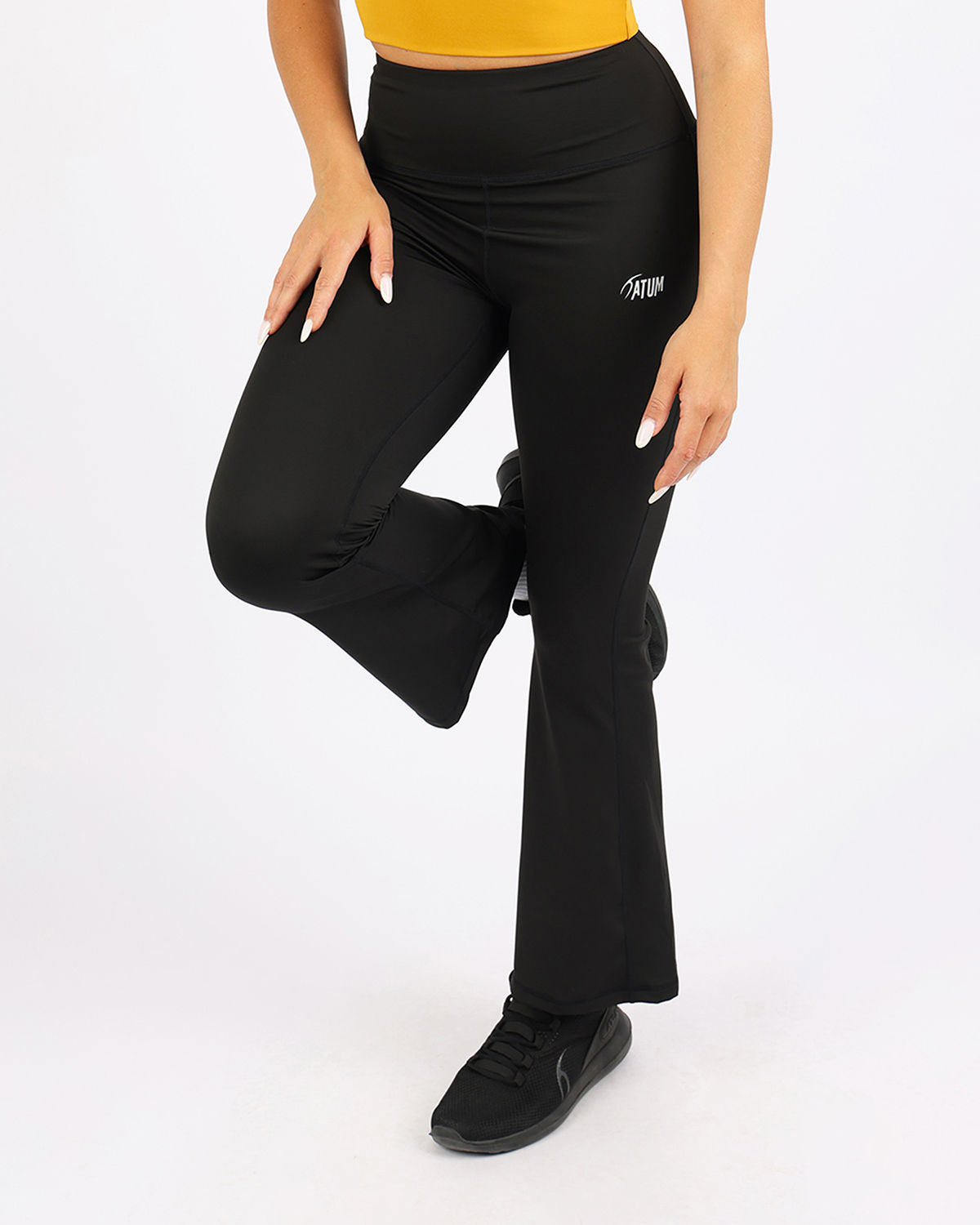 Wide Leg Yoga Black Leggings-Atum -7957581