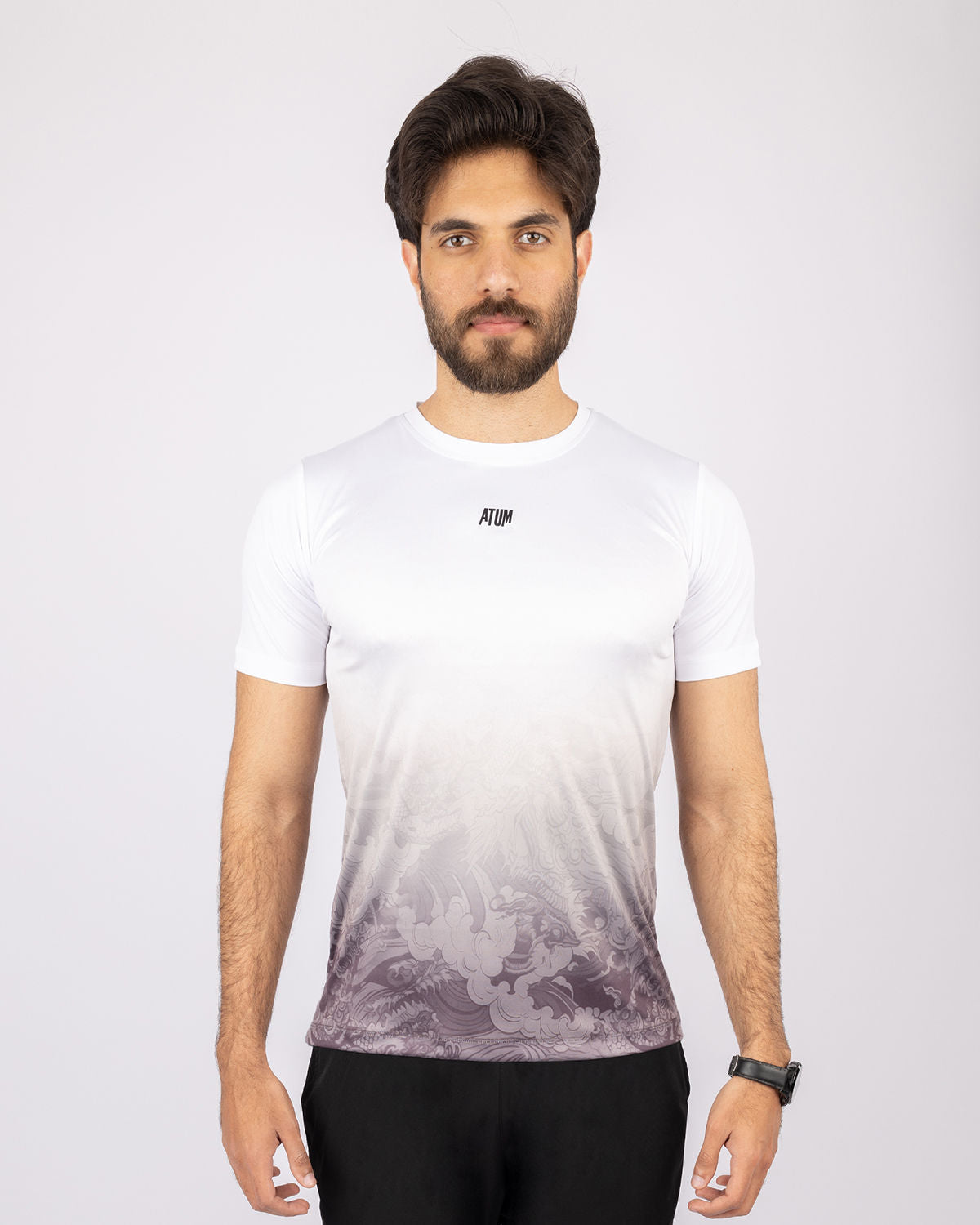 Round Printed Gray T-Shirt-Atum -76968550