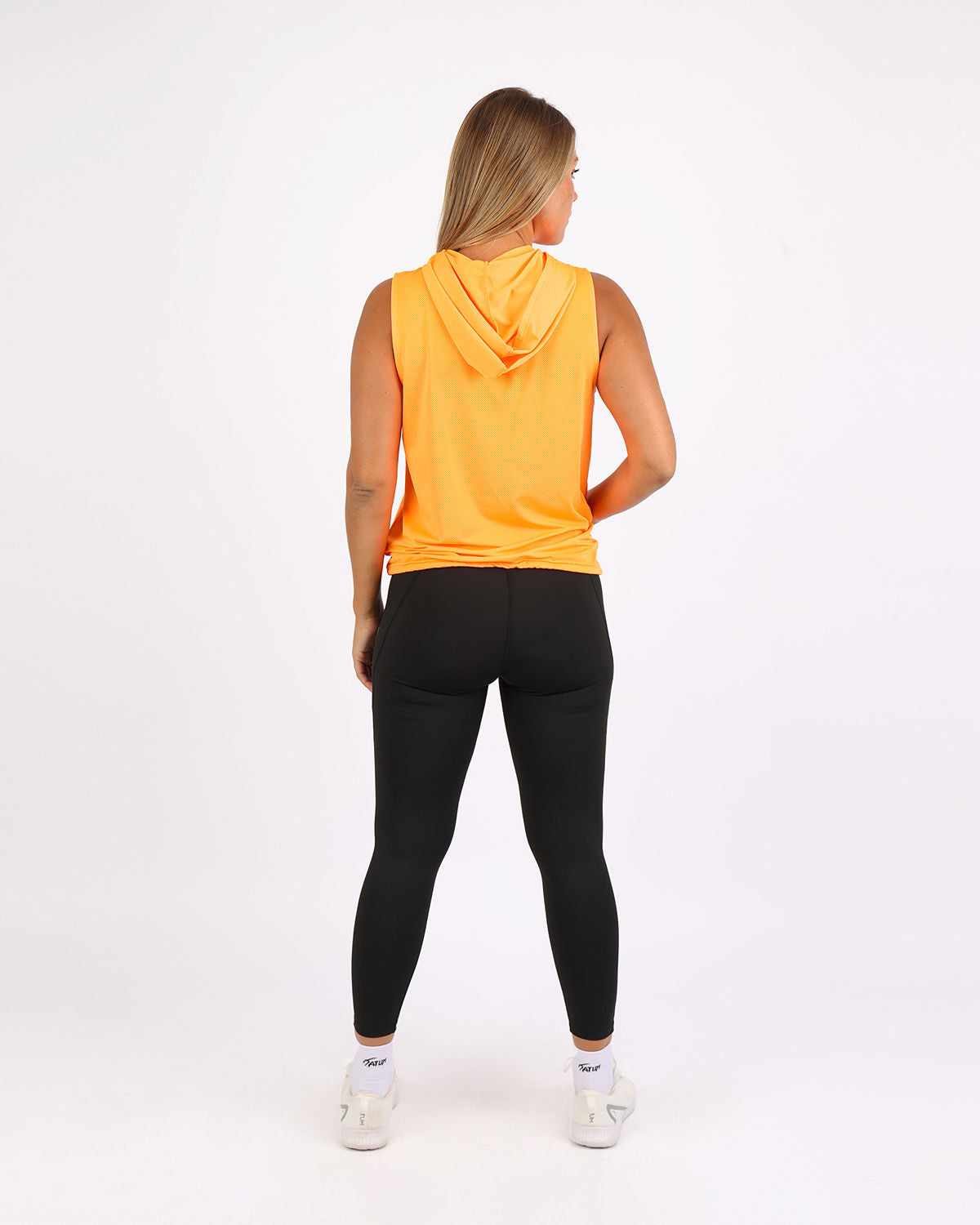 Sleeveless Breathable Orange Women's Hoodie-Atum -79635709